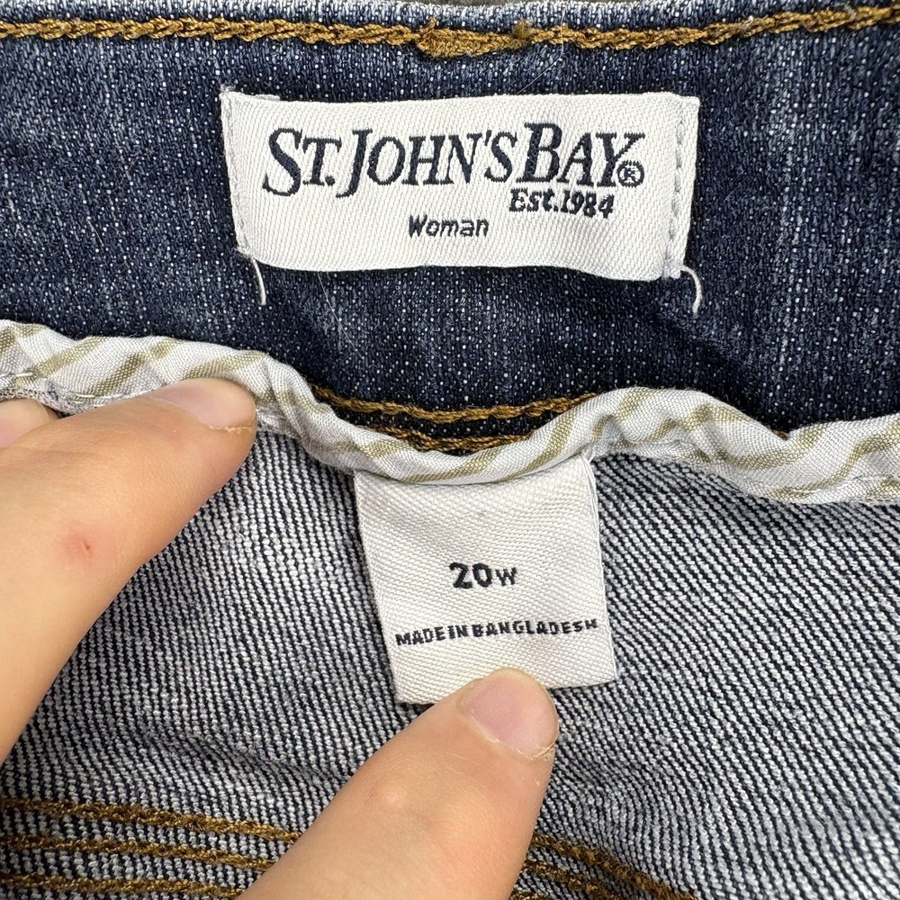 St Johns Bay Jeans Women 20W (36x21) Highrise Stretch Blue Denim - Picture 2 of 9